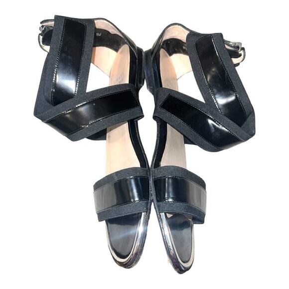 ▶️ Stuart Weitzman ◀️ Black Silver Expo Jet with Mirror. Size 8 - Picture 3 of 13